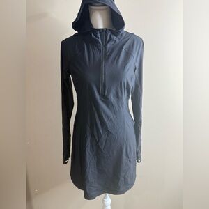 Athleta Pacifica 2 Black Hooded Active Tunic dress cover up size medium